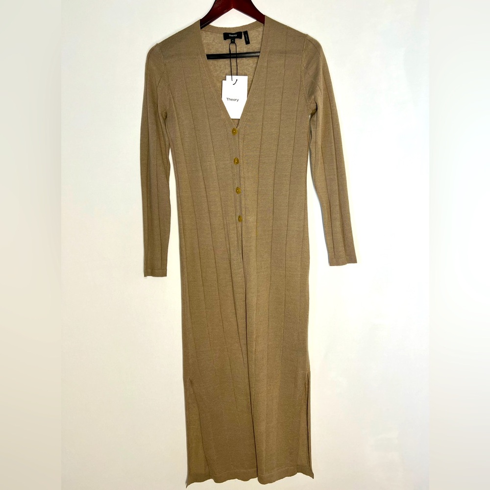 NWT Theory Merino Wool Ribbed Buttoned Cardigan
